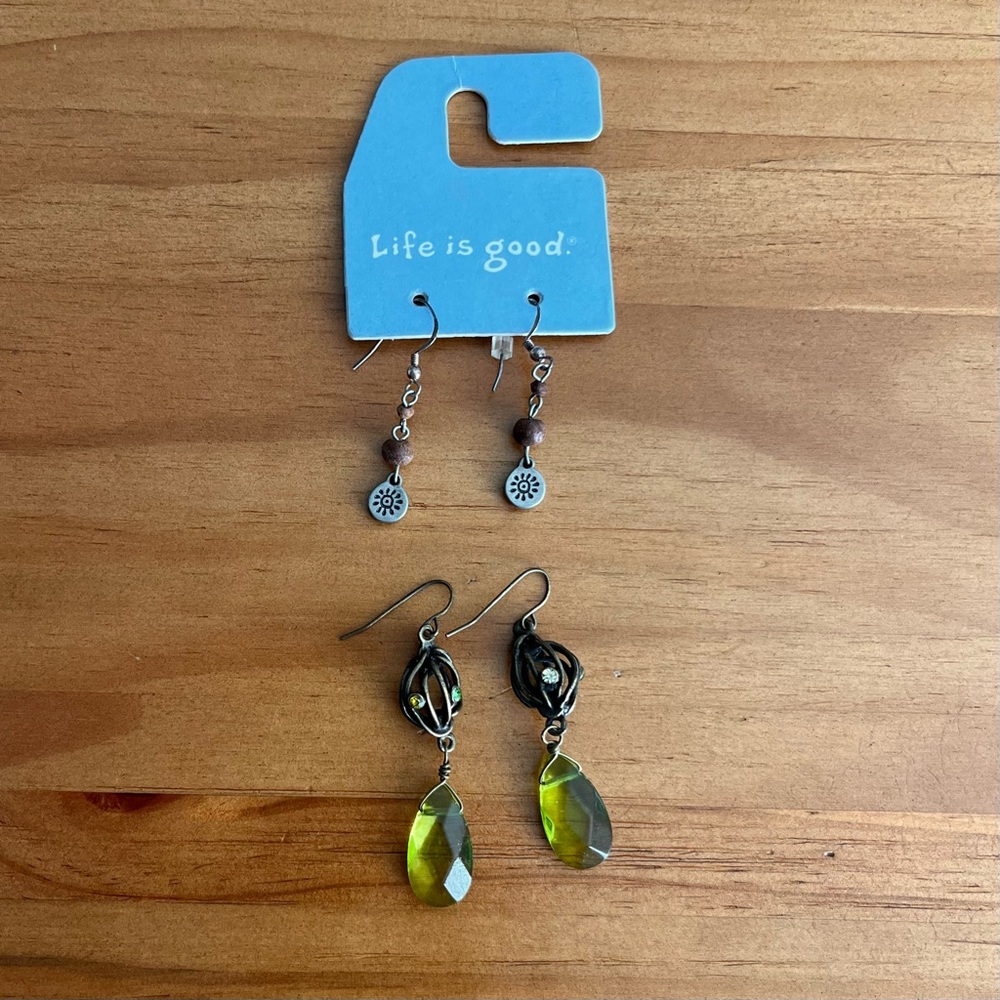 BOGO Two pairs of dangly boho earrings 925 brass